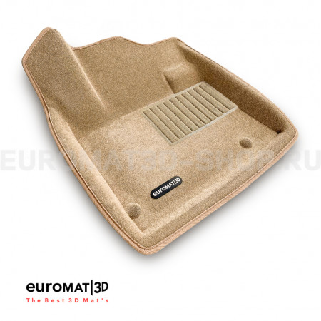 Текстильные 3D коврики Euromat3D Business в салон для Citroen C5 (2008-) № EMC3D-001712T Бежевые