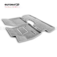 Текстильные 3D коврики Euromat3D Lux в салон для Cadillac XT6 (2021-) № EM3D-001307S Светло-серые