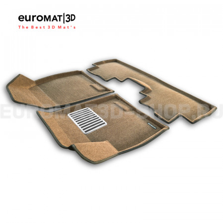 Текстильные 3D коврики Euromat3D Lux в салон для Soueast S07 (2024-) № EM3D-000022R Коричневые